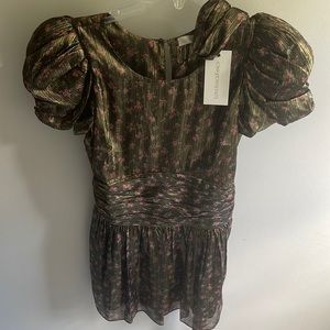 gold patterned loveshackfancy dress